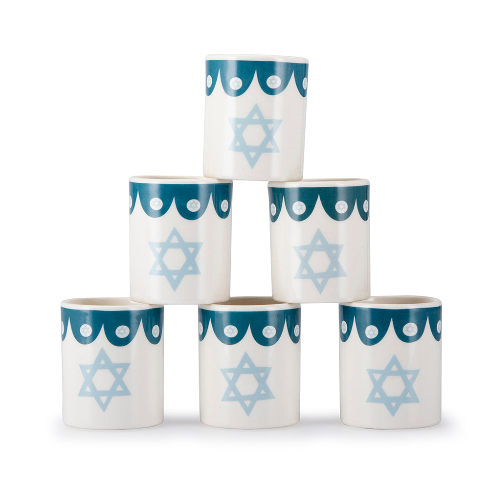 MAZALTOV - SET OF 6 KIDDUSH CUPS