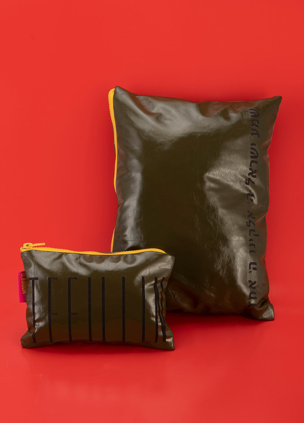SCHLEPP - TALLIT BAG SET - OLIVE FAUX LEATHER