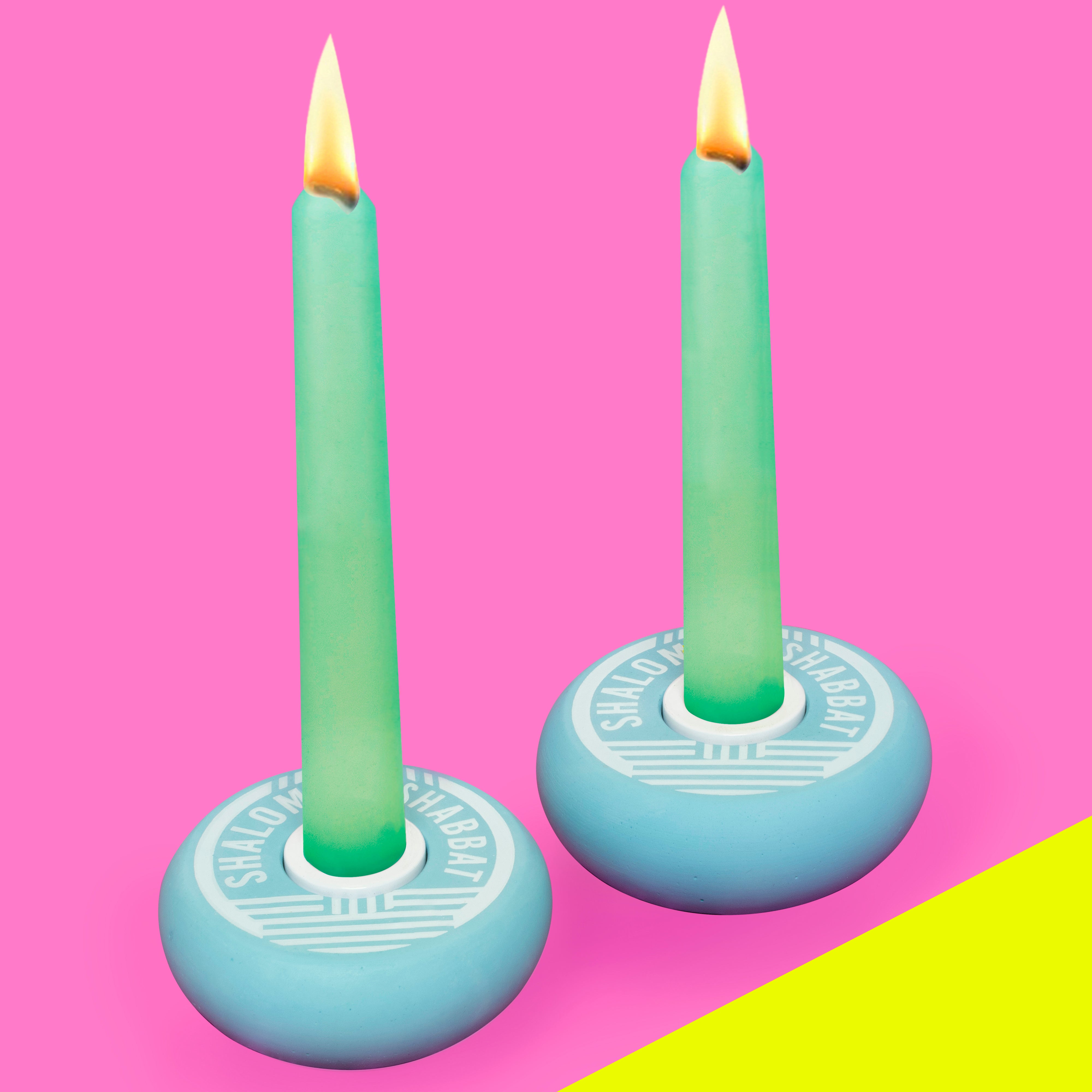 PLATZ - SHABBAT SHALOM CANDY CANDLESTICKS