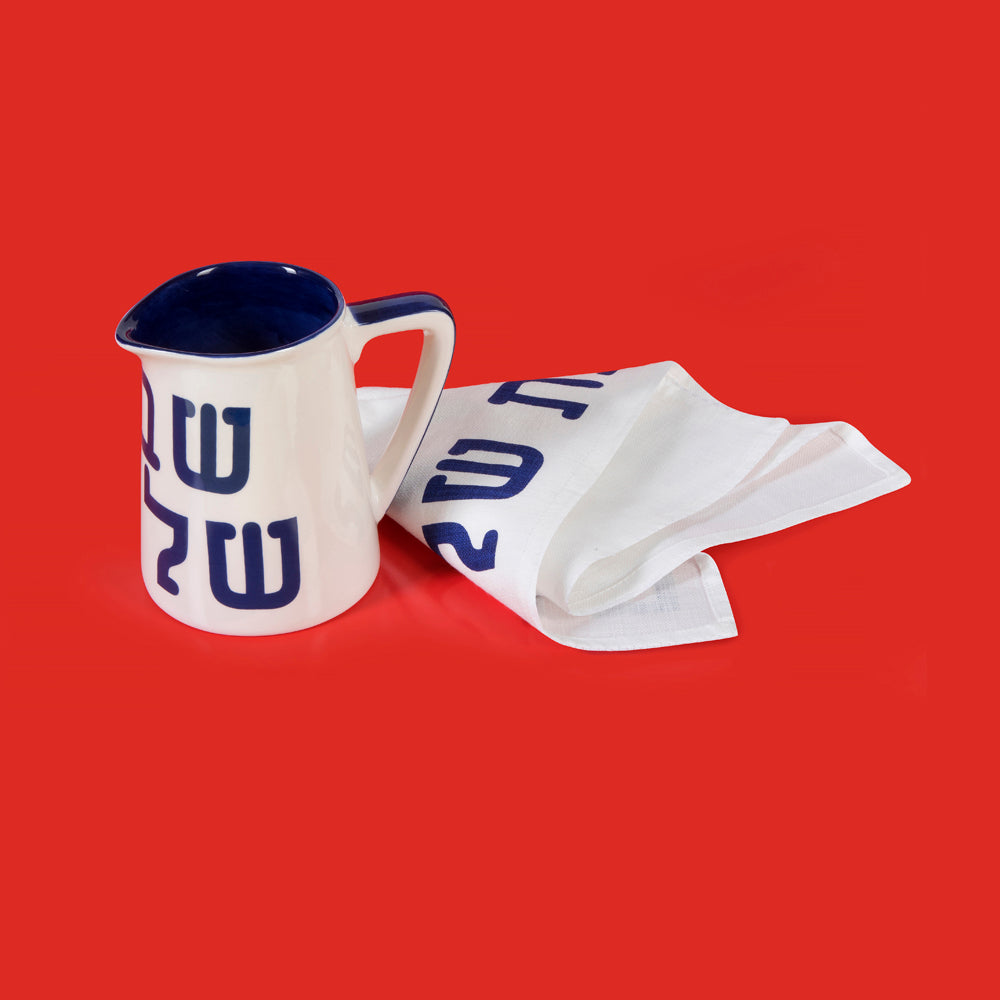 MENSCH - WASH JUG & CLOTH SET